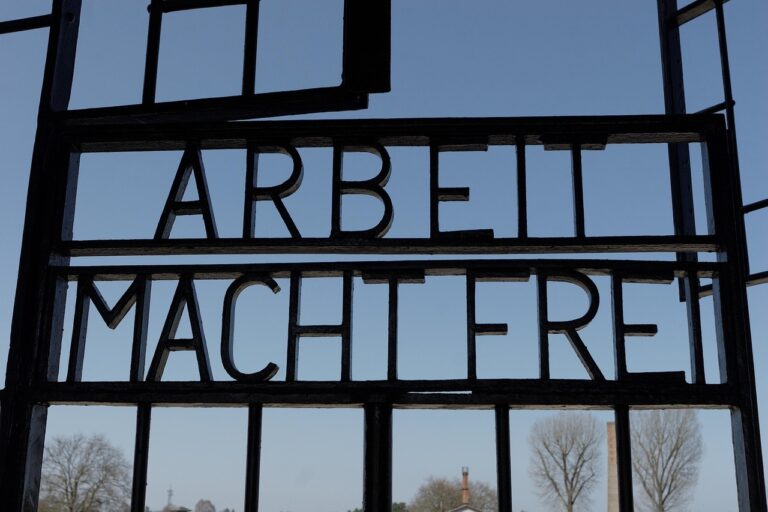 The entrance gate at Sachsenhausen Memorial, Oranienburg