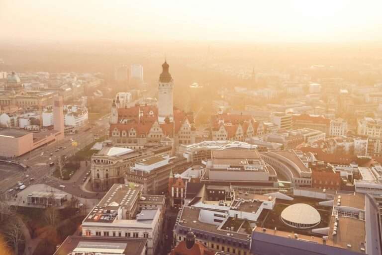 Leipzig city center from above